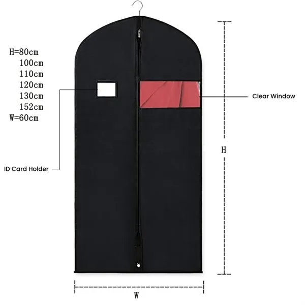 Non-Woven Garment Bag Suit Cover with ID Card Holder - Non-Woven Garment Bag Suit Cover with ID Card Holder - Image 1 of 3