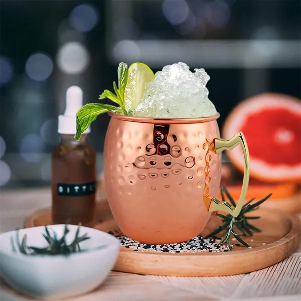 Stainless Steel Hammered Moscow Mule Mug 17oz - Stainless Steel Hammered Moscow Mule Mug 17oz - Image 2 of 4