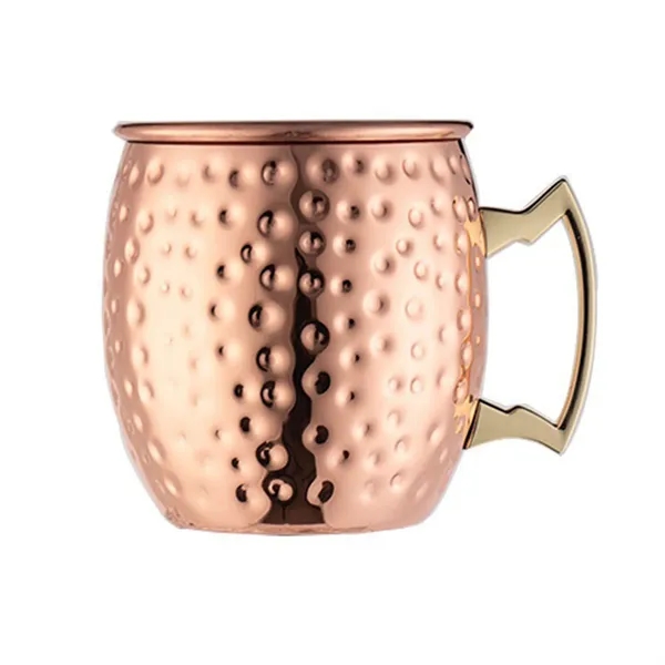 Stainless Steel Hammered Moscow Mule Mug 17oz - Stainless Steel Hammered Moscow Mule Mug 17oz - Image 3 of 4