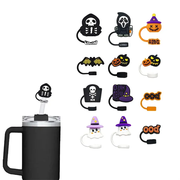 Halloween 3D Straw Cover Cap - Halloween 3D Straw Cover Cap - Image 0 of 1