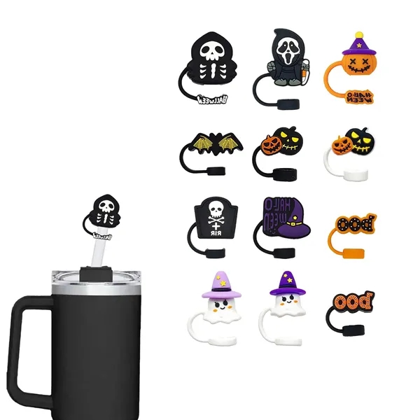 Halloween 3D Straw Cover Cap - Halloween 3D Straw Cover Cap - Image 1 of 1