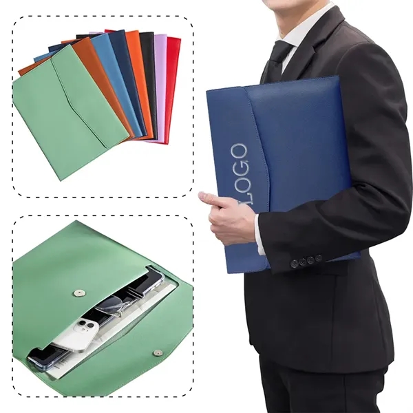 A4 Waterproof PU Leather File Document Bag Folder Portfolio - A4 Waterproof PU Leather File Document Bag Folder Portfolio - Image 0 of 3