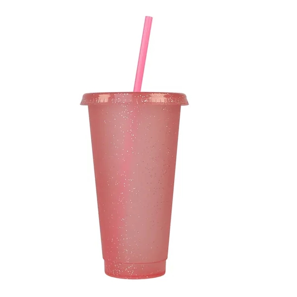 24oz Reusable Shining Plastic Tumbler With Lid And Straw - 24oz Reusable Shining Plastic Tumbler With Lid And Straw - Image 1 of 12