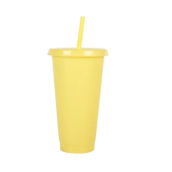 24oz Reusable Shining Plastic Tumbler With Lid And Straw - 24oz Reusable Shining Plastic Tumbler With Lid And Straw - Image 2 of 12