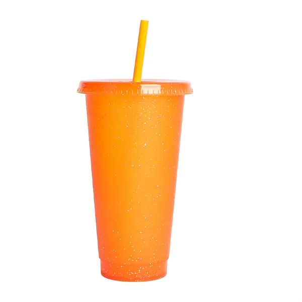 24oz Reusable Shining Plastic Tumbler With Lid And Straw - 24oz Reusable Shining Plastic Tumbler With Lid And Straw - Image 3 of 12