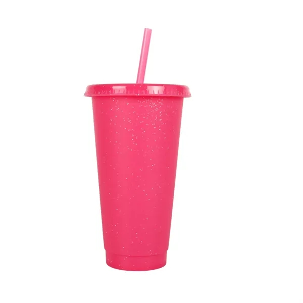 24oz Reusable Shining Plastic Tumbler With Lid And Straw - 24oz Reusable Shining Plastic Tumbler With Lid And Straw - Image 6 of 12