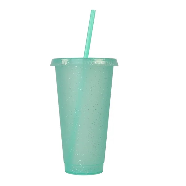 24oz Reusable Shining Plastic Tumbler With Lid And Straw - 24oz Reusable Shining Plastic Tumbler With Lid And Straw - Image 7 of 12