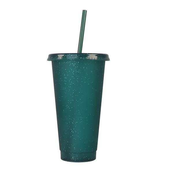 24oz Reusable Shining Plastic Tumbler With Lid And Straw - 24oz Reusable Shining Plastic Tumbler With Lid And Straw - Image 9 of 12