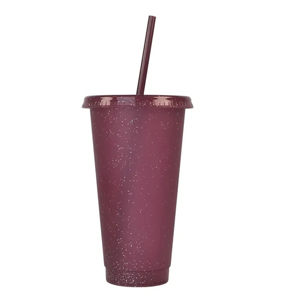24oz Reusable Shining Plastic Tumbler With Lid And Straw - 24oz Reusable Shining Plastic Tumbler With Lid And Straw - Image 11 of 12