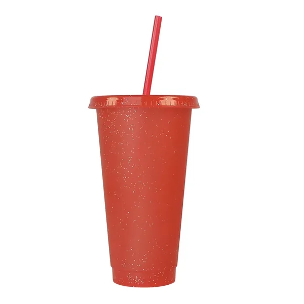 24oz Reusable Shining Plastic Tumbler With Lid And Straw - 24oz Reusable Shining Plastic Tumbler With Lid And Straw - Image 12 of 12