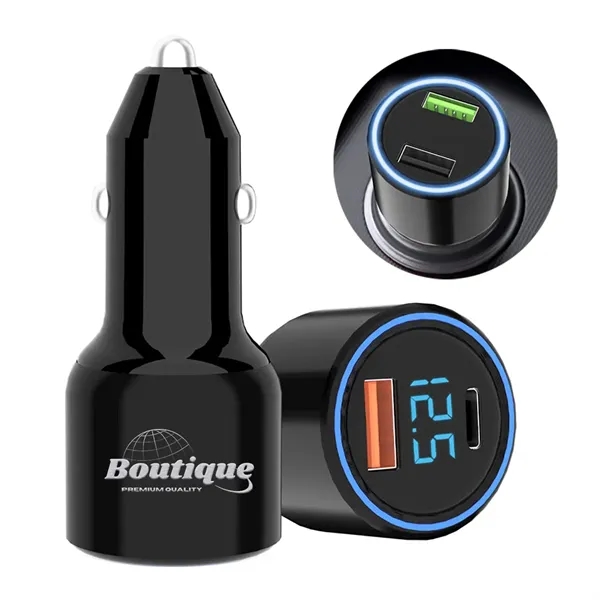 63W 2-Port USB&Type-C For Phone or Pad Car Charger Power - 63W 2-Port USB&Type-C For Phone or Pad Car Charger Power - Image 0 of 3