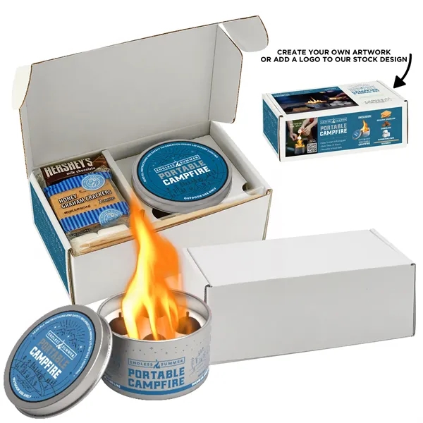 Portable Campfire S'mores Night Pack with Label & Custom Box - Portable Campfire S'mores Night Pack with Label & Custom Box - Image 1 of 1