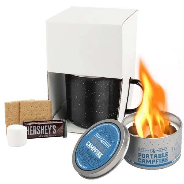 16 Oz Speckled Camp Mug w/Portable Campfire, S'mores Kit - 16 Oz Speckled Camp Mug w/Portable Campfire, S'mores Kit - Image 1 of 7