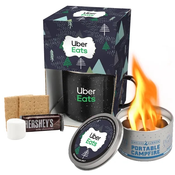 16 Oz Speckled Camp Mug w/Portable Campfire, S'mores Kit - 16 Oz Speckled Camp Mug w/Portable Campfire, S'mores Kit - Image 0 of 7