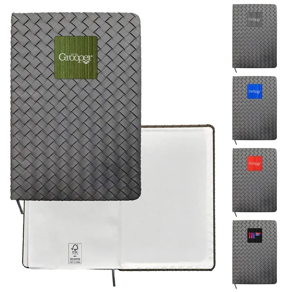 Woven Notebook with Metal Accent - Woven Notebook with Metal Accent - Image 0 of 13