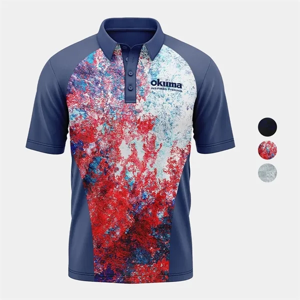 Mossy Oak® Men's Polyester Interlock Raglan Polo, UPF 50+ - Mossy Oak® Men's Polyester Interlock Raglan Polo, UPF 50+ - Image 0 of 6
