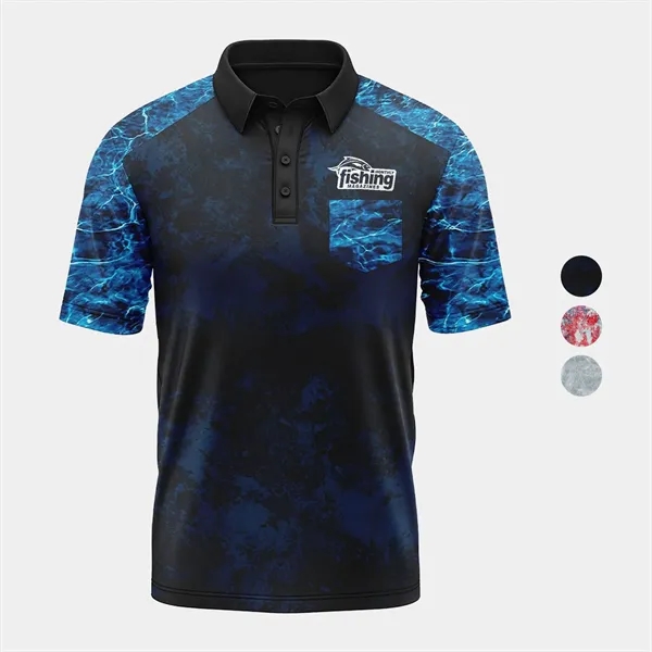 Mossy Oak® Men's Polyester Interlock Polo w/ Pocket, UPF 30+ - Mossy Oak® Men's Polyester Interlock Polo w/ Pocket, UPF 30+ - Image 0 of 6
