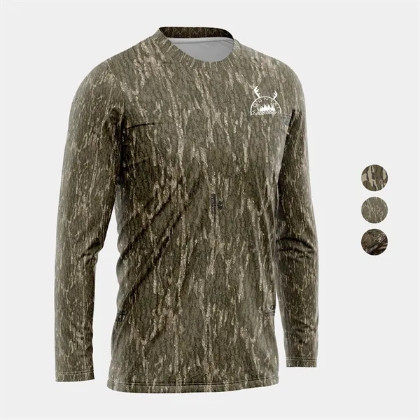 Mossy Oak® Men's. Polyester Interlock Long Sleeve T-Shirt - Mossy Oak® Men's. Polyester Interlock Long Sleeve T-Shirt - Image 0 of 4