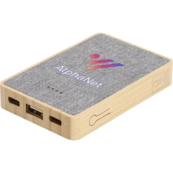 Dual Port Bamboo/rPET Powerbank 5,000mAh - Dual Port Bamboo/rPET Powerbank 5,000mAh - Image 1 of 22