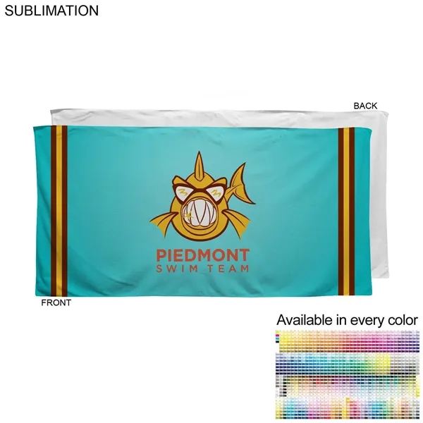 Swim Towel in Velour Cotton Blend, 24x48, Sublimated