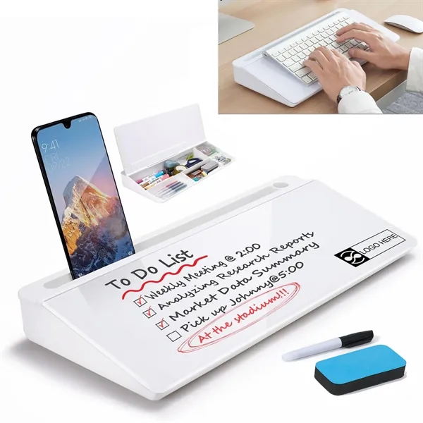 Mini Desktop Whiteboard with Storage and Tray - Mini Desktop Whiteboard with Storage and Tray - Image 0 of 3