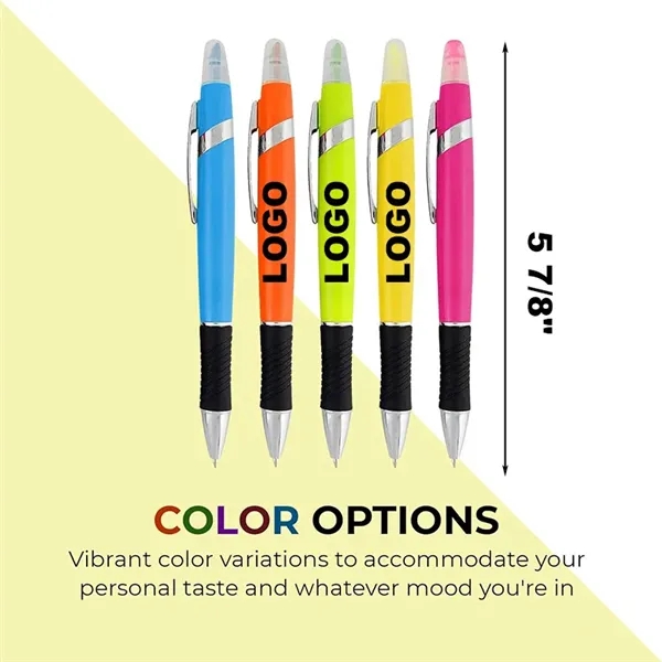 2-in-1 PVC Colorful Ballpoint Pen & Highlighter - 2-in-1 PVC Colorful Ballpoint Pen & Highlighter - Image 3 of 4