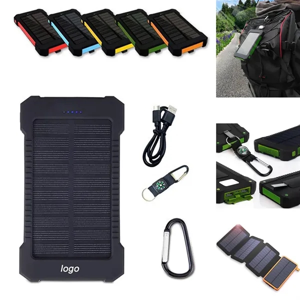 6000mAh Solar Power Bank With Compass - 6000mAh Solar Power Bank With Compass - Image 0 of 10