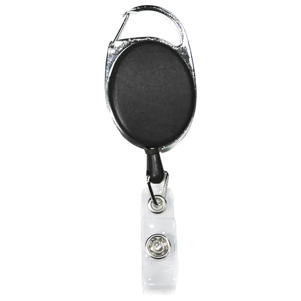 Oval Carabiner Retractable Badge Reel w/ Belt Clip - Oval Carabiner Retractable Badge Reel w/ Belt Clip - Image 1 of 6