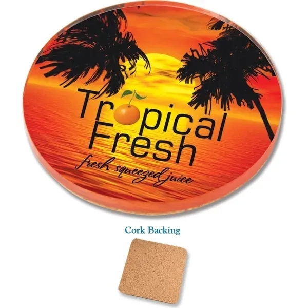 Custom Acrylic Drink Coasters- cork back - Custom Acrylic Drink Coasters- cork back - Image 3 of 3
