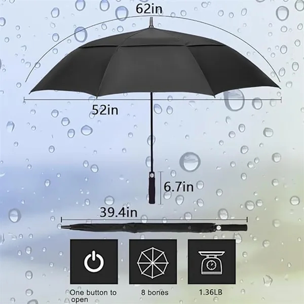 Automatic Open Windproof Waterproof Golf Umbrella - Automatic Open Windproof Waterproof Golf Umbrella - Image 1 of 3