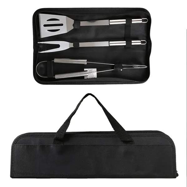 Grill Easy 3 Pc. Stainless BBQ Utensil Set With RPET Case - Grill Easy 3 Pc. Stainless BBQ Utensil Set With RPET Case - Image 0 of 0