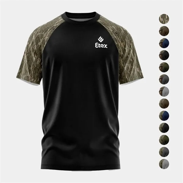 Mossy Oak® Men's Raglan 4.4 Oz. Polyester Interlock T-Shirt - Mossy Oak® Men's Raglan 4.4 Oz. Polyester Interlock T-Shirt - Image 0 of 14