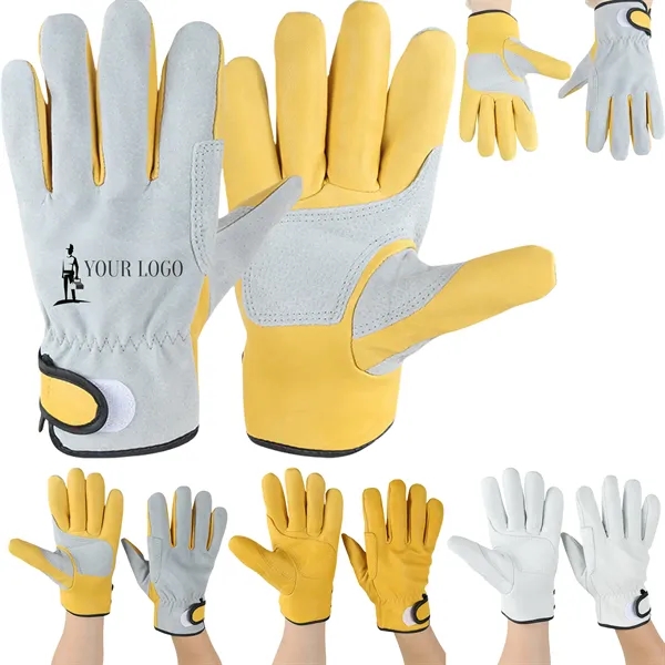 Adult Leather Work Protective Gloves - Adult Leather Work Protective Gloves - Image 0 of 5
