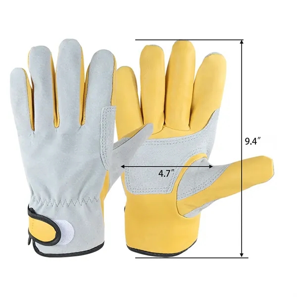 Adult Leather Work Protective Gloves - Adult Leather Work Protective Gloves - Image 1 of 5