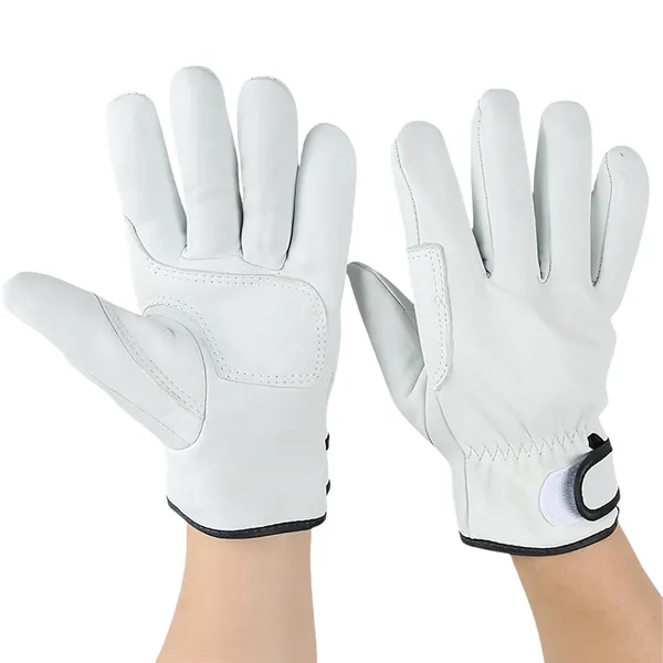 Adult Leather Work Protective Gloves - Adult Leather Work Protective Gloves - Image 3 of 5