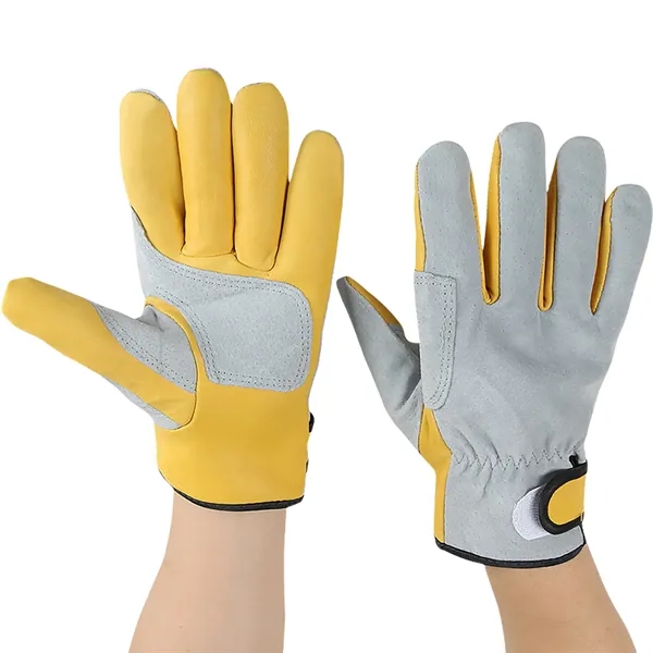 Adult Leather Work Protective Gloves - Adult Leather Work Protective Gloves - Image 5 of 5