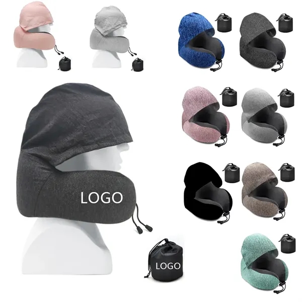 Portable Headrest Sleep Travel Neck Pillow w/Hood - Portable Headrest Sleep Travel Neck Pillow w/Hood - Image 0 of 2