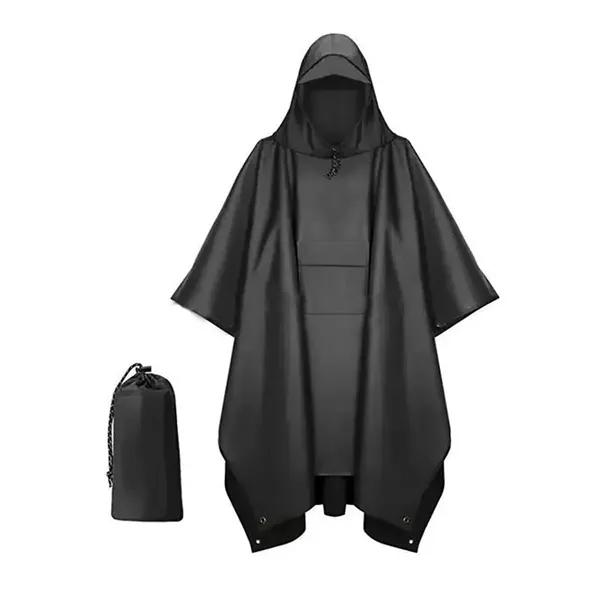 Hooded Rain Poncho For Adult With Pocket - Hooded Rain Poncho For Adult With Pocket - Image 0 of 3