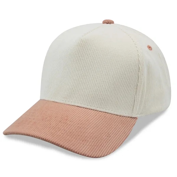 5 Panel Corduroy twotone Snapback Cap - 5 Panel Corduroy twotone Snapback Cap - Image 22 of 23