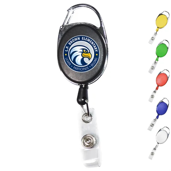 Both Side Plain Oval Carabiner Retractable Badge Reel - Both Side Plain Oval Carabiner Retractable Badge Reel - Image 0 of 7