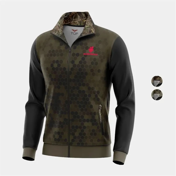 Mossy Oak® Men's 8.2 Oz. Full Zip Track Jacket With Pocket - Mossy Oak® Men's 8.2 Oz. Full Zip Track Jacket With Pocket - Image 0 of 2