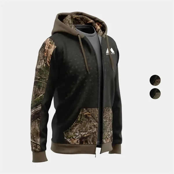 Mossy Oak® Men's Polar Fleece Zipper Hoodie Kangaroo Pocket - Mossy Oak® Men's Polar Fleece Zipper Hoodie Kangaroo Pocket - Image 0 of 2