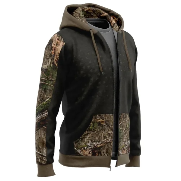 Mossy Oak® Men's Polar Fleece Zipper Hoodie Kangaroo Pocket - Mossy Oak® Men's Polar Fleece Zipper Hoodie Kangaroo Pocket - Image 1 of 2