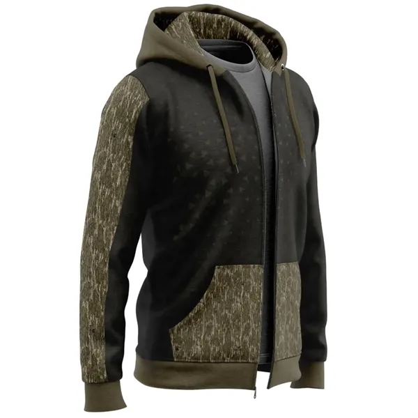 Mossy Oak® Men's Polar Fleece Zipper Hoodie Kangaroo Pocket - Mossy Oak® Men's Polar Fleece Zipper Hoodie Kangaroo Pocket - Image 2 of 2