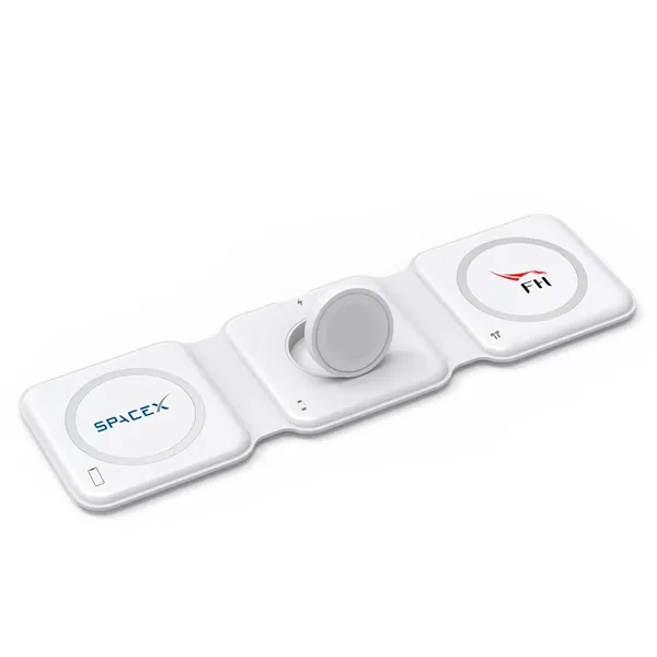 Trio - 3-in-1 compact travel charger - white - Trio - 3-in-1 compact travel charger - white - Image 1 of 5