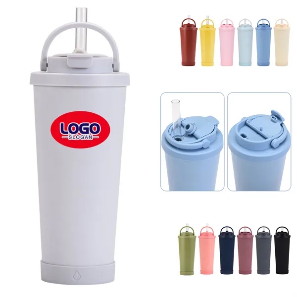 Versatile 710ml Steel Dual-Drink Straw Cup - Versatile 710ml Steel Dual-Drink Straw Cup - Image 0 of 7