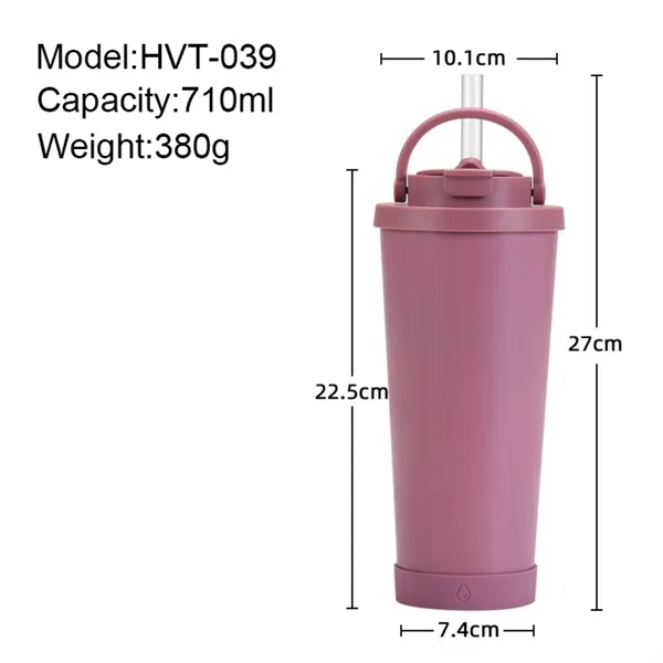 Versatile 710ml Steel Dual-Drink Straw Cup - Versatile 710ml Steel Dual-Drink Straw Cup - Image 4 of 7
