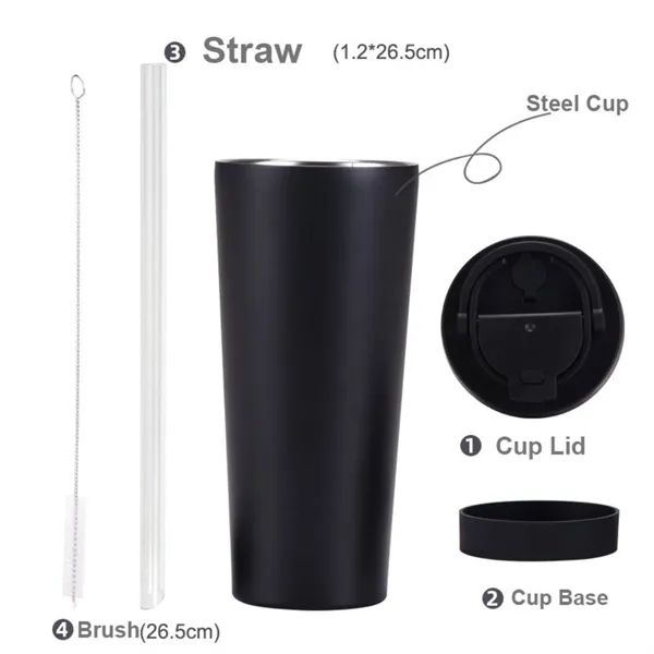 Versatile 710ml Steel Dual-Drink Straw Cup - Versatile 710ml Steel Dual-Drink Straw Cup - Image 5 of 7