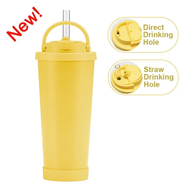 Versatile 710ml Steel Dual-Drink Straw Cup - Versatile 710ml Steel Dual-Drink Straw Cup - Image 6 of 7