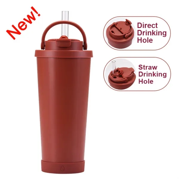 Versatile 710ml Steel Dual-Drink Straw Cup - Versatile 710ml Steel Dual-Drink Straw Cup - Image 7 of 7